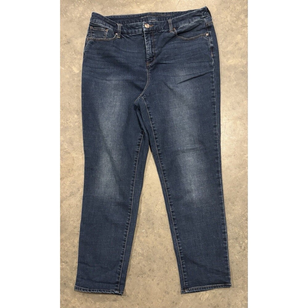 Chico's So Slimming Girlfriend Straight Leg Ankle Jeans Women 2 Blue